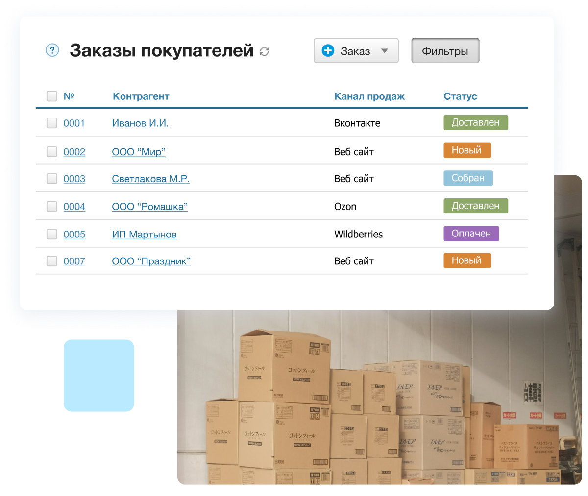 Обработка заказов покупателей